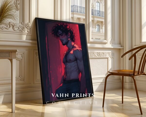 Elegant Nude Male Wall Art Minimalist Figure Drawing