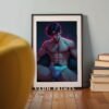 V204c_m1 Male Nude Figure Sketch Art Wall Print Clean Design