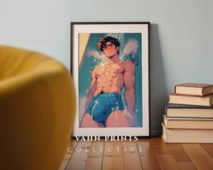 Modern Nude Male Body Illustration Wall Art Download