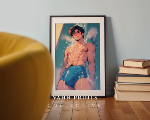 Modern Nude Male Body Illustration Wall Art Download