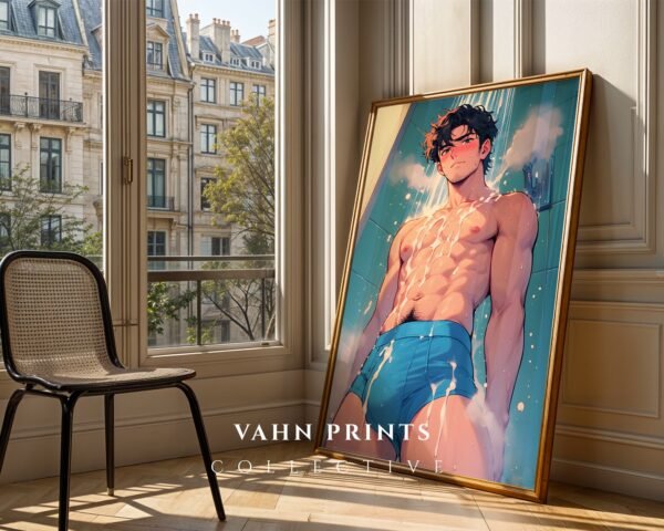 Modern Nude Male Body Illustration Wall Art Download