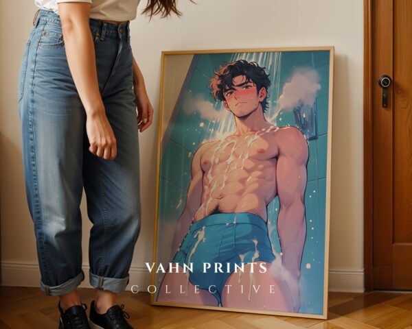 Modern Nude Male Body Illustration Wall Art Download