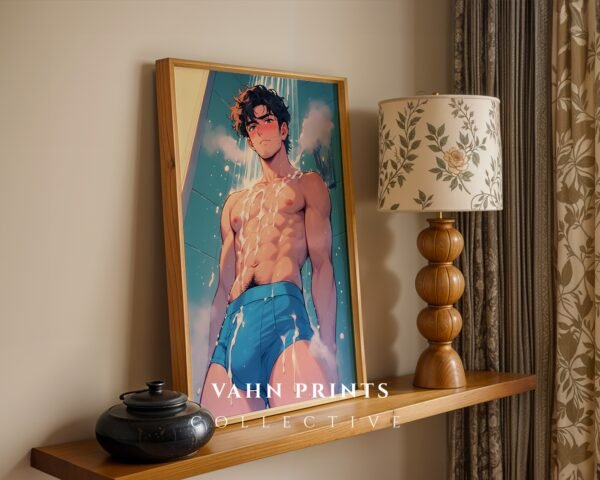 Modern Nude Male Body Illustration Wall Art Download