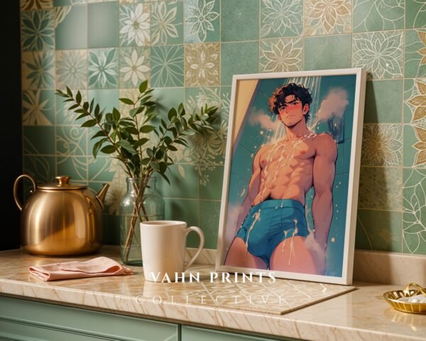 Modern Nude Male Body Illustration Wall Art Download