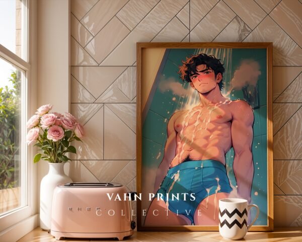 Modern Nude Male Body Illustration Wall Art Download