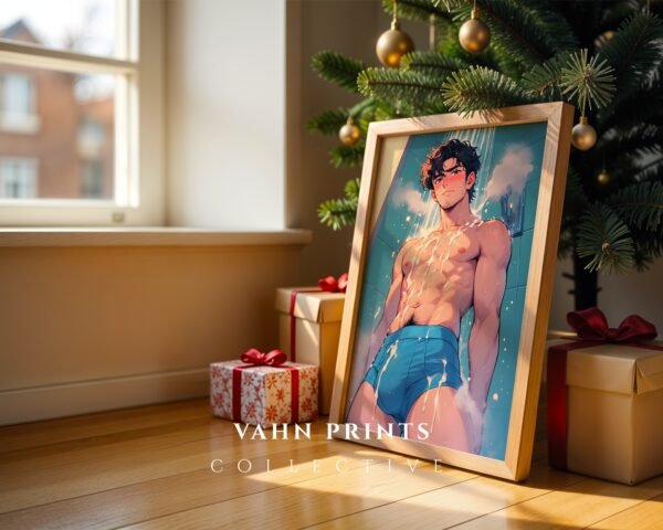 Modern Nude Male Body Illustration Wall Art Download