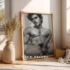 Minimal Nude Male Drawing Wall Art Contemporary Style