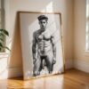 Minimal Nude Male Figure Illustration Wall Art Digital Download