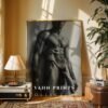 Clean Nude Male Figure Outline Wall Art Modern Illustration