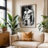 Male Nude Form Study Line Art Wall Decor Minimalist Print