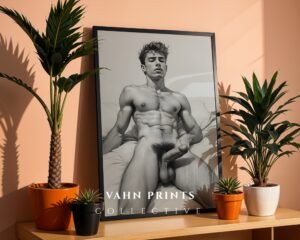 Elegant Nude Male Figure Sketch Wall Art Modern Digital Download