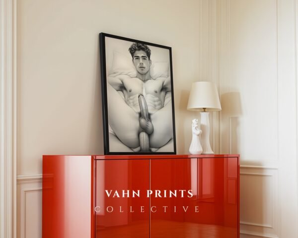 Clean Nude Male Line Art Sketch Wall Decor Modern
