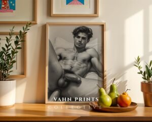 Male Nude Anatomy Study Illustration Wall Art Contemporary