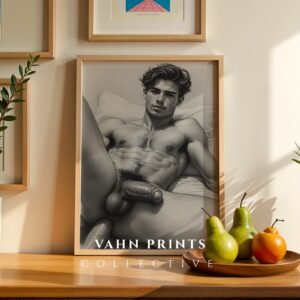 Male Nude Anatomy Study Illustration Wall Art Contemporary