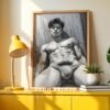 Stylish Nude Male Figure Wall Art Line Illustration