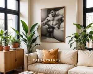 Male Nude Gesture Study Wall Art Minimalist Design