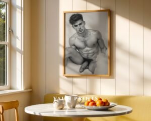 Minimal Nude Male Line Sketch Art Wall Decor