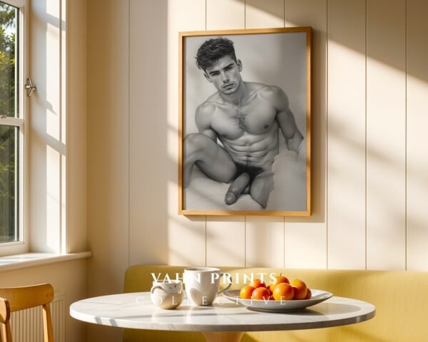 Minimal Nude Male Line Sketch Art Wall Decor