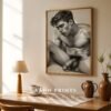 Male Nude Form Study Wall Art Minimalist Line