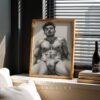 Male Nude Line Art Drawing Wall Decor Minimalist