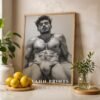 Male Nude Line Art Drawing Wall Decor Minimalist