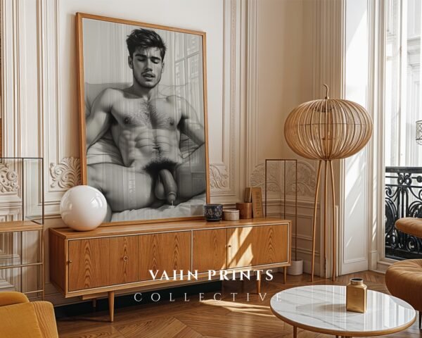 Male Nude Body Form Illustration Wall Art Minimalist