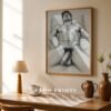 Stylish Nude Male Figure Drawing Art Print Modern