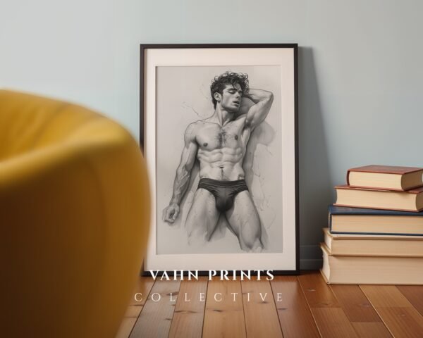 V23c_m1 Modern Artistic Nude Male Figure Wall Art Printable
