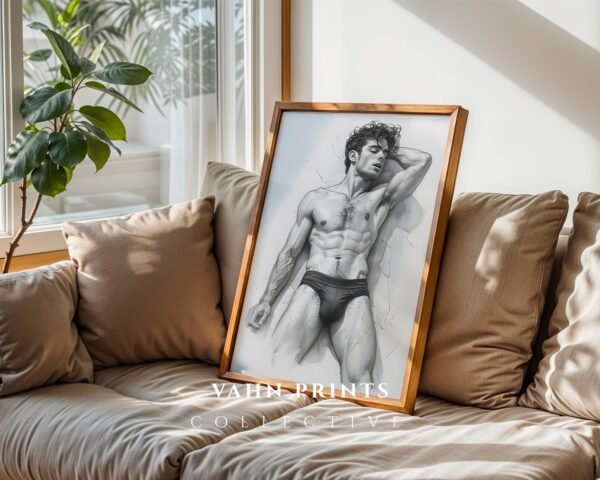 V23c_m10 Modern Artistic Nude Male Figure Wall Art Printable