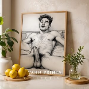 Male Nude Gesture Illustration Wall Art Contemporary