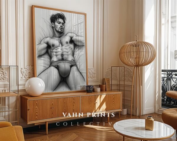 V24c_m10 Minimal Nude Male Form Art Print Contemporary Decor