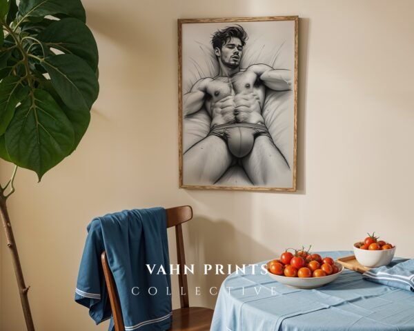 V24c_m2 Minimal Nude Male Form Art Print Contemporary Decor