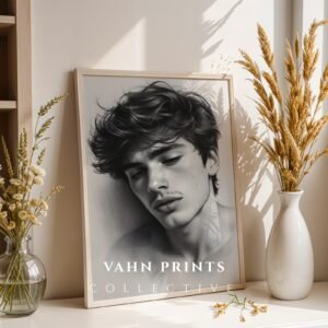 Masculine Male Sketch Art Print Modern Decor