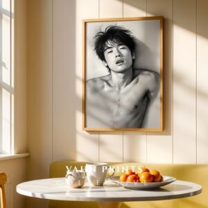 Male Nude Line Drawing Wall Art Printable