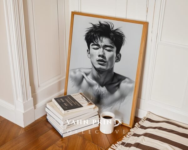 Male Figure Drawing Art Print Modern Minimal