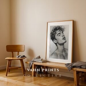 Minimalist Masculine Figure Print Male Sketch