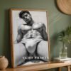 Male Nude Body Drawing Wall Art Clean Line Design