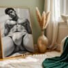 Male Nude Body Drawing Wall Art Clean Line Design
