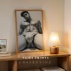 Male Nude Body Drawing Wall Art Clean Line Design
