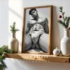 Male Nude Body Drawing Wall Art Clean Line Design