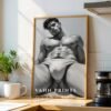 Male Nude Body Drawing Wall Art Clean Line Design