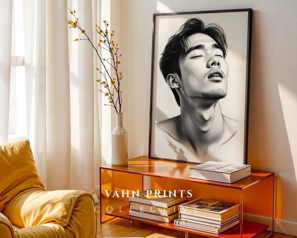 Strong Male Form Sketch Wall Decor Print