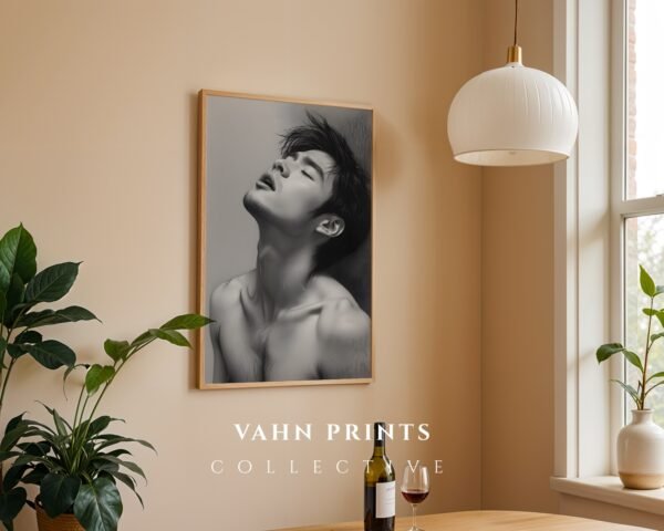 V262c_m1 Masculine Nude Figure Art Print Minimal Wall Art