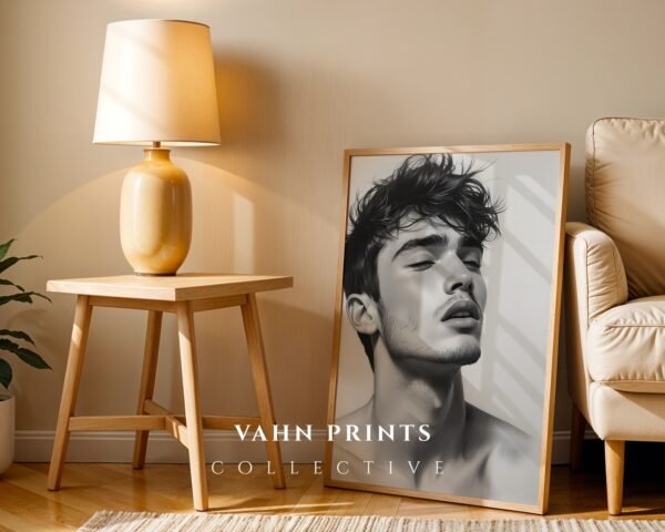 V264c_m1 Modern Male Figure Wall Art Minimalist Sketch