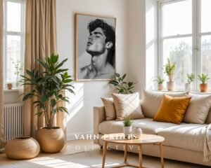 V265c_m1 Handsome Male Anatomy Line Art Print