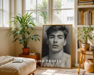 Minimal Line Art Male Figure Wall Print