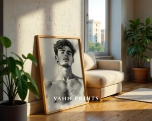 Muscular Male Sketch Art Print Modern Wall Decor