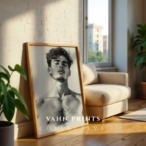 Muscular Male Sketch Art Print Modern Wall Decor