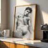 V26c_m6 Elegant Nude Male Illustration Wall Art Modern Style