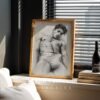 V26c_m7 Elegant Nude Male Illustration Wall Art Modern Style